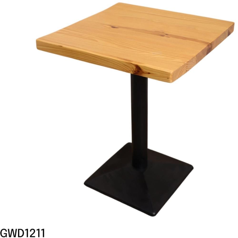 طاولة طعام خشب لون بيج مربعه 60CM قاعدة حديد اسود GWD1211BEIGE