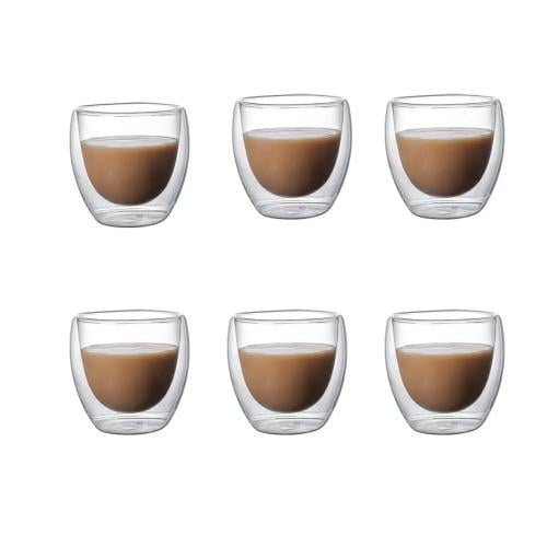 عبوة ٦ اكواب شفافة مزدوجة