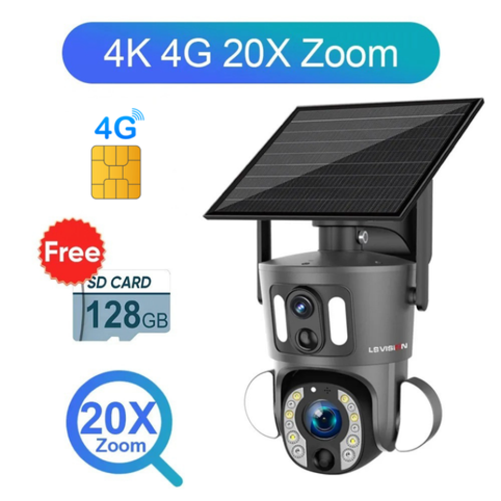 كاميرة المراقبه S20L بالطاقة الشمسية 4G زووم 20X