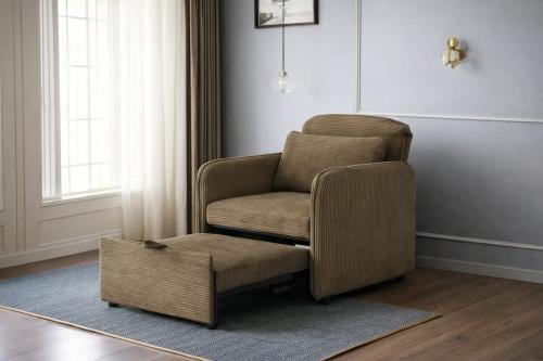 كرسي استرخاء يتحول إلى سرير فردي – تصميم عملي فاخر للاستخدام اليومي