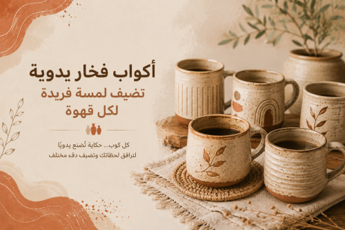 أكواب فخار يدوية تضيف لمسة فريدة لكل قهوة