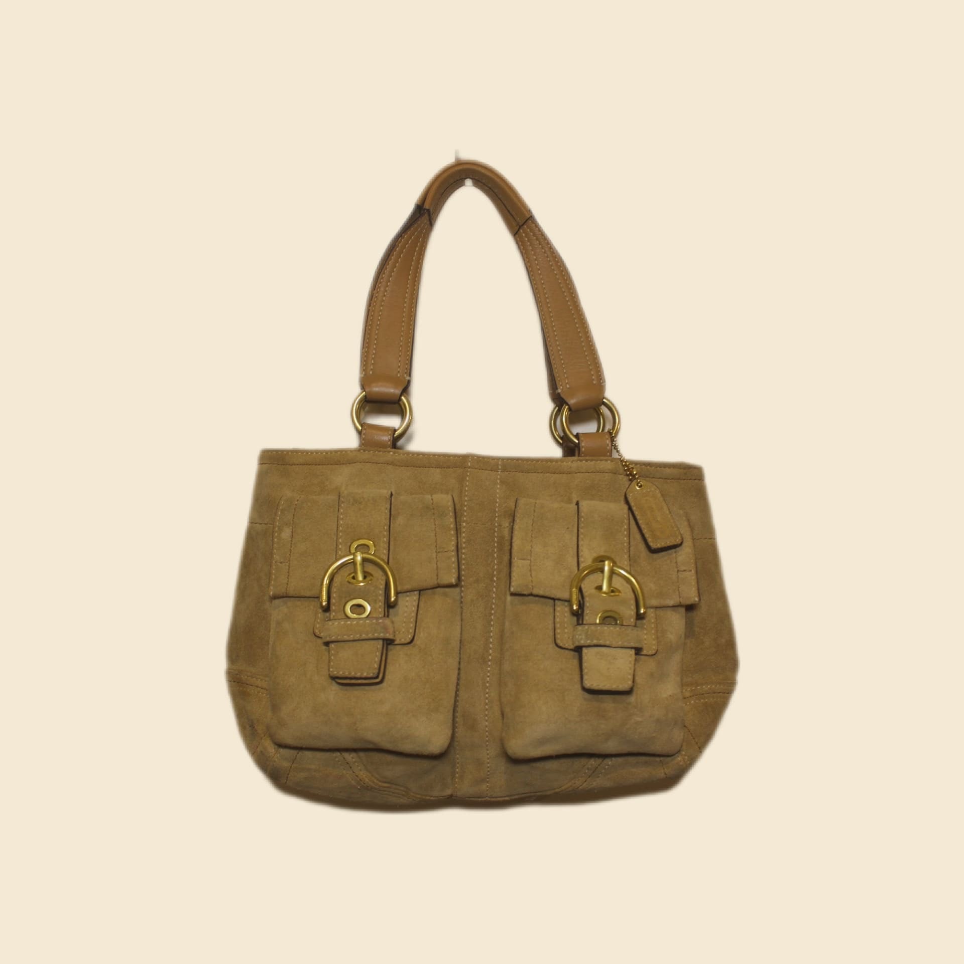 beige suede Coach Soho Shoulder - Timeless wardrobe