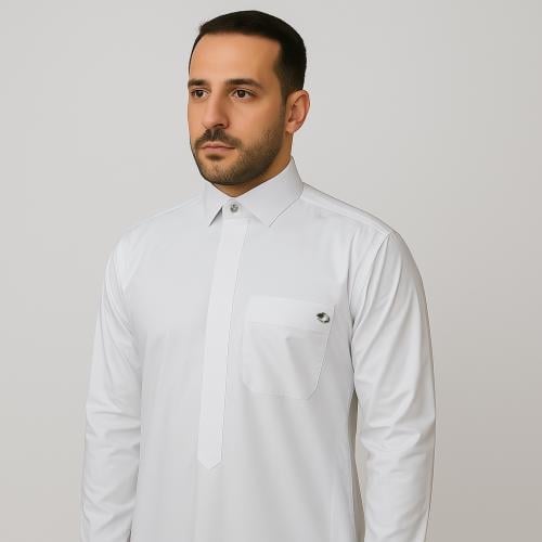 ثوب العمدة رجالي-كريمي قلاب-يد ساده-سحاب
