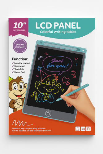 لوح كتابة إلكتروني ملون للأطفال – شاشة 10 إنش LCD