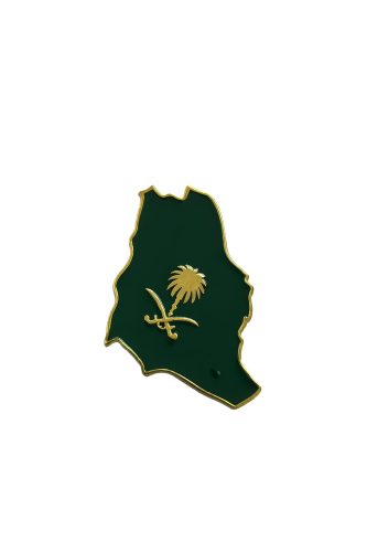 بروش المملكة العربية السعودية مطلي بالذهب مع نخلة...