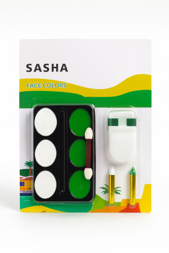 علبة ألوان وجه من SASHA باللونين الأخضر والأبيض مع...