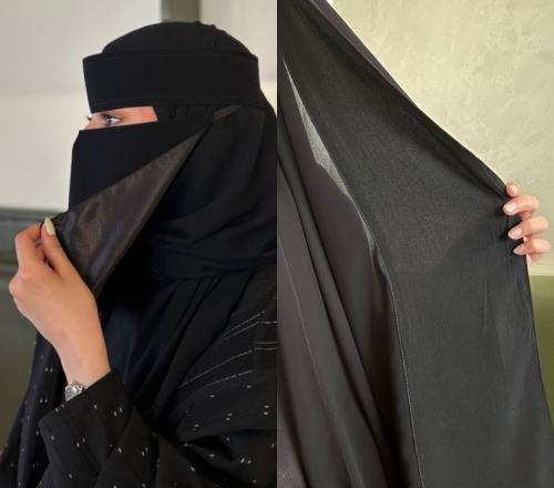 عرض طرحة مبطنة قطن ونقاب مبطن حرير