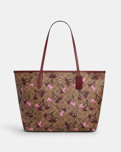 Coach cherry tote bag