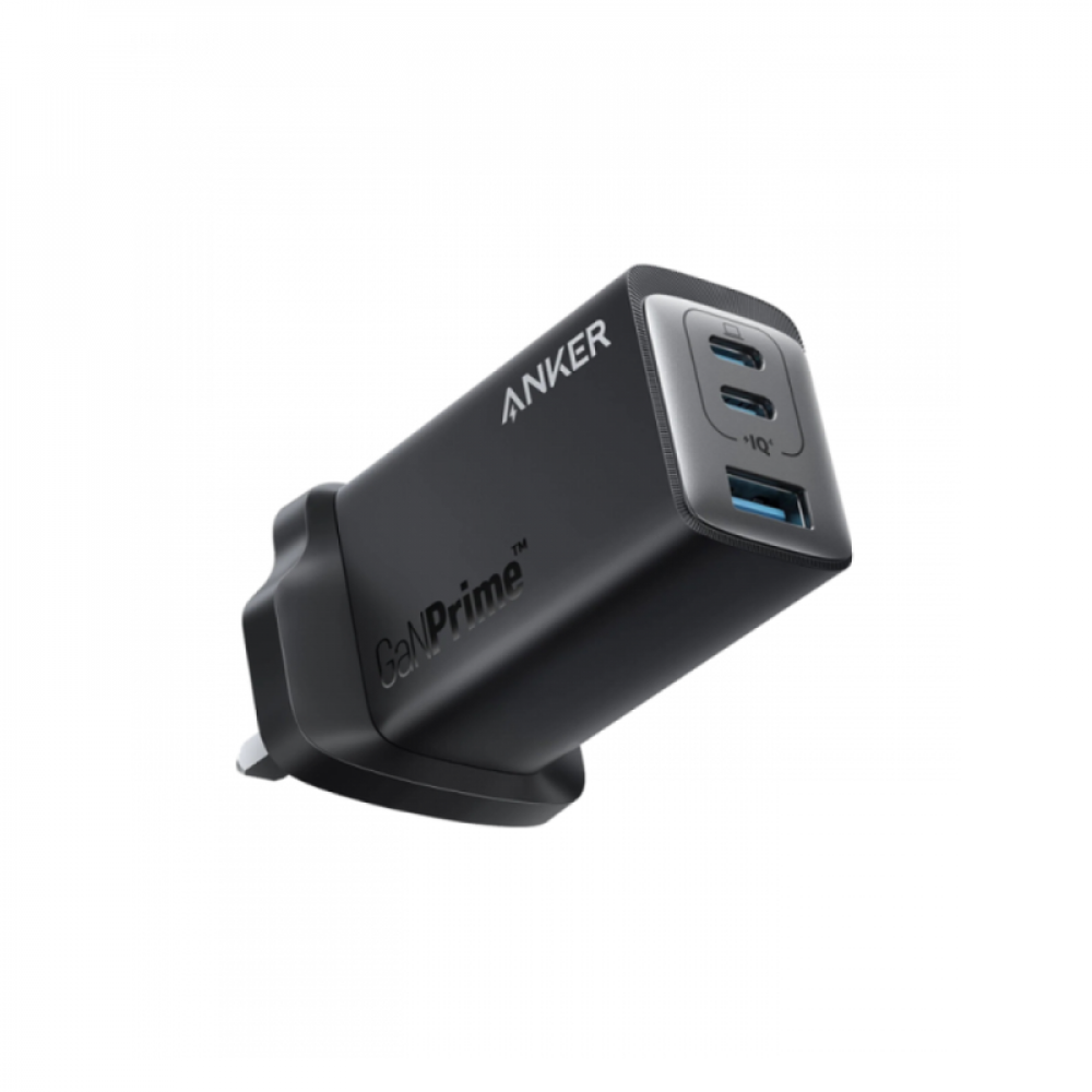 ANKER - شاحن جداري انكر بتقنية جان برايم بقوة 65 واط و 3 منافذ - اسود - م/ A2668 ماركة انكر