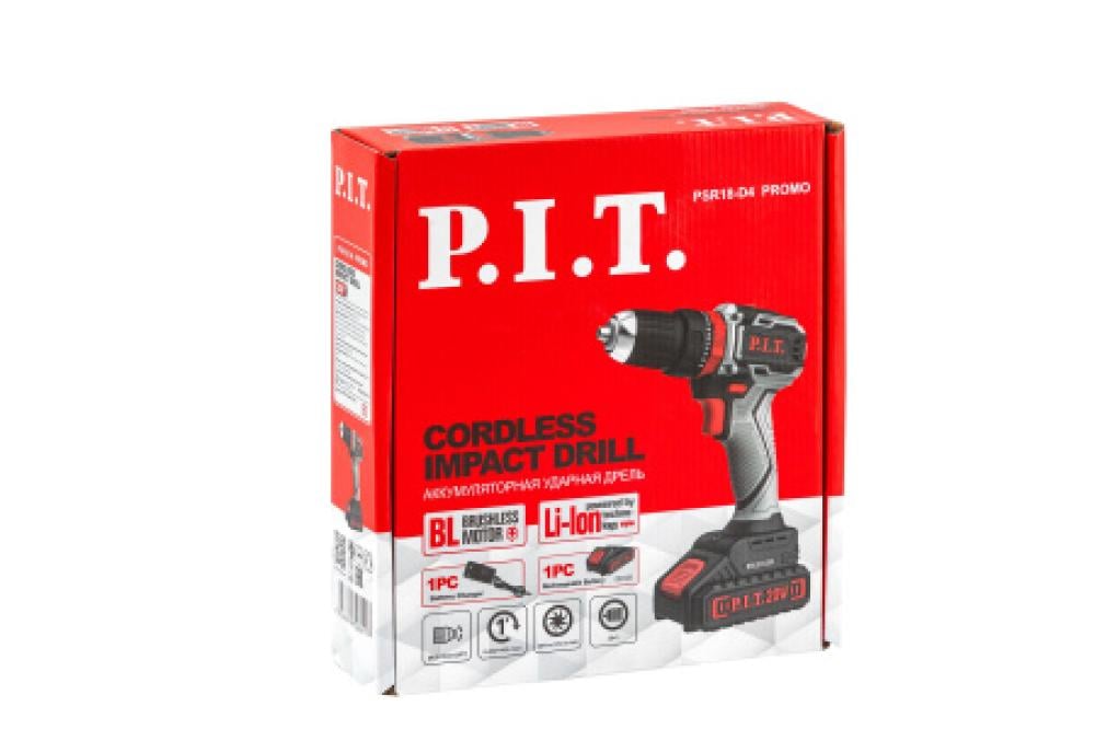 دريل هامر بطارية (20) فولت راس (10)مم P.I.T PSR18-D4 مع بطاريتين وشاحن