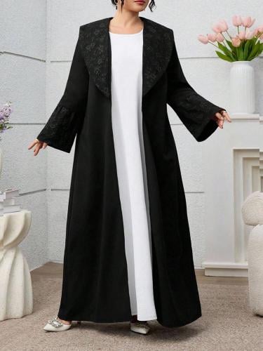 عباية رداء أنيق من الجاكار ذو لون أسود