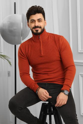بلوفر رجالي بسحاب رقبة عالية