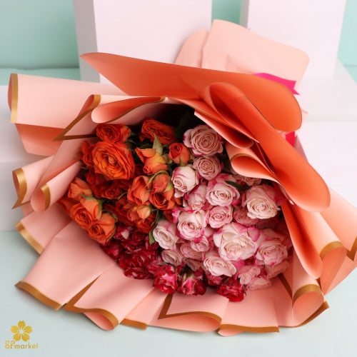 باقة ورد طبيعي مع التغليف NF004