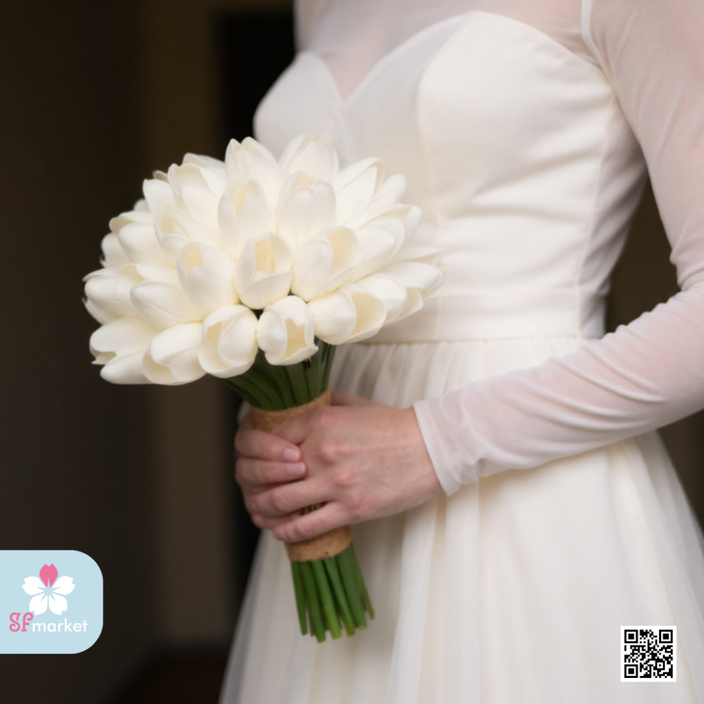 مسكة عروس ورد صناعي M1270