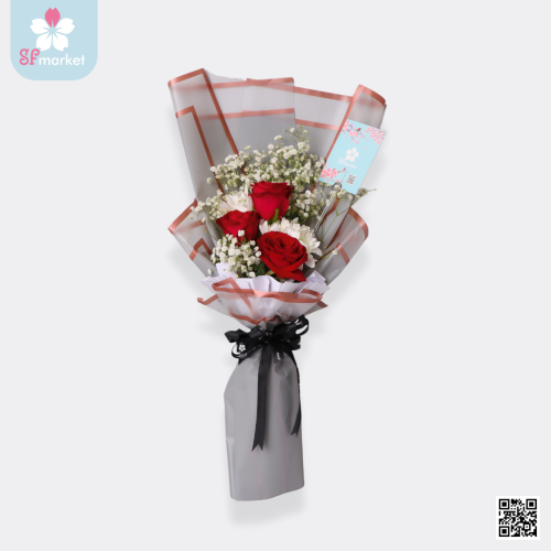 باقة ورد طبيعي احمر NF043