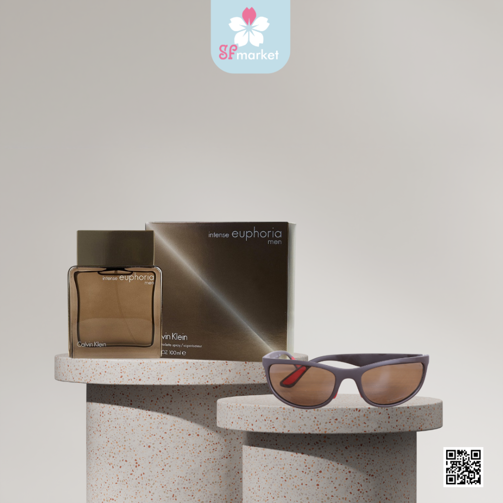 عطر Euphoria Men Intense ونظارة شمسية عصرية MG053