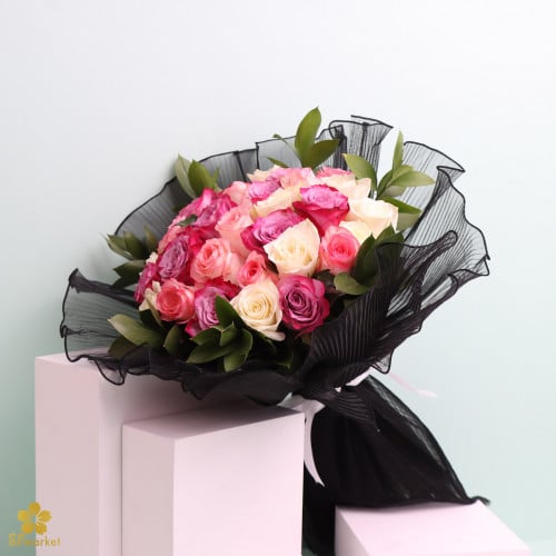 باقة ورد طبيعي مع التغليف NF003