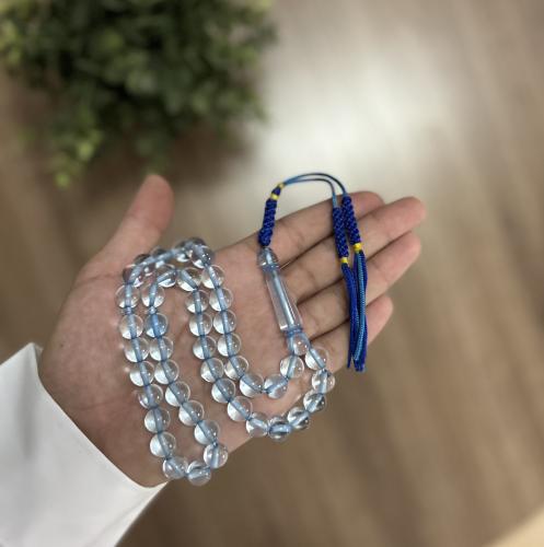 سبحة بكلايت ازرق شفاف