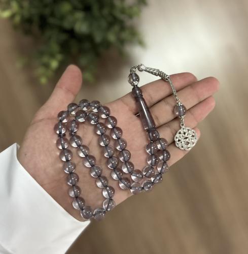 سبحة بكلايت رمادي شفاف