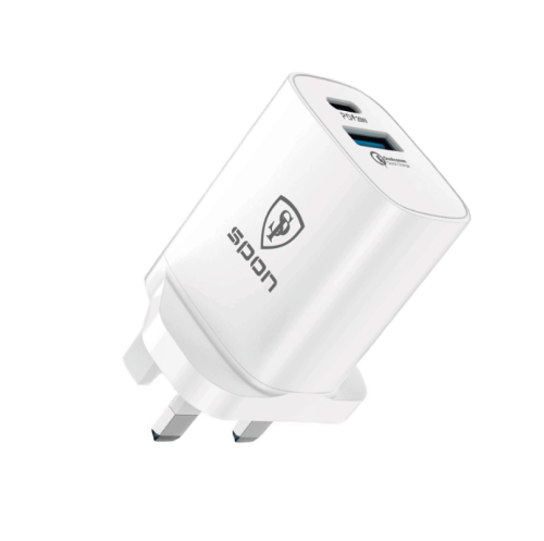 شاحن سريع بمنفذين PD - USB قوة 38w ماركة SPON