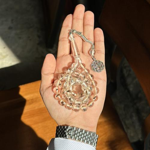 مسباح - بكلايت ابيض شفاف محشر