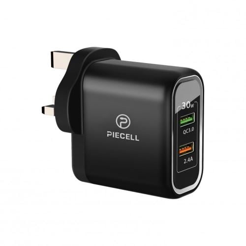 شاحن جداري منفذين USB سريع 30W