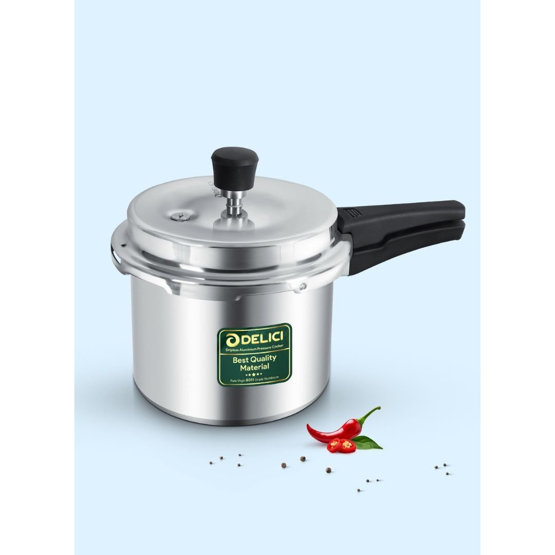 DELICI 3 Liter Dripless Aluminium Pressure Cooker,...