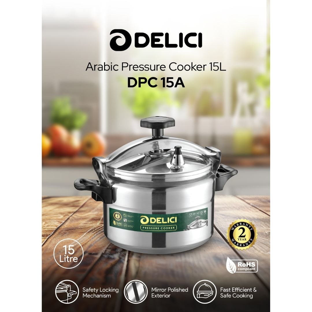 DELICI 15Ltr Aluminium Pressure cooker With a Years warranty