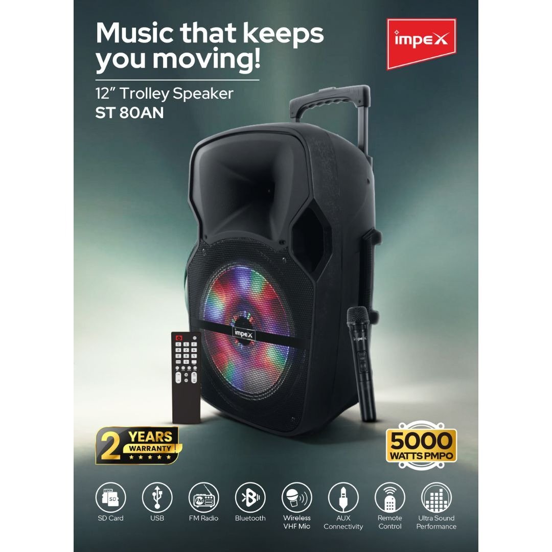 Impex Multimedia Trolley Speaker System ,ST 80A أفضل الأجهزة