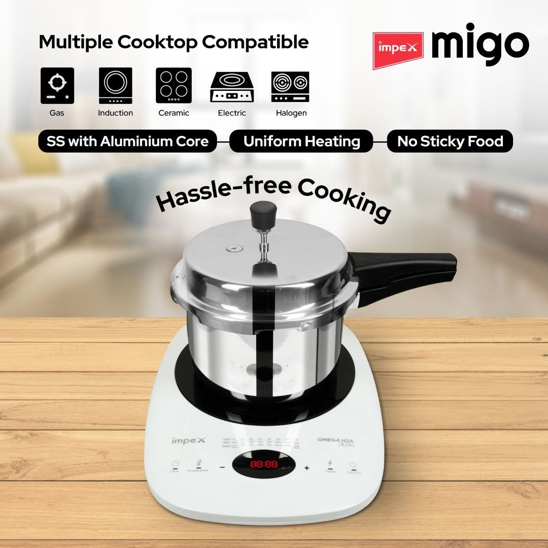Impex Migo 3L Triply Stainless Steel Pressure Cooker With a 5-Year