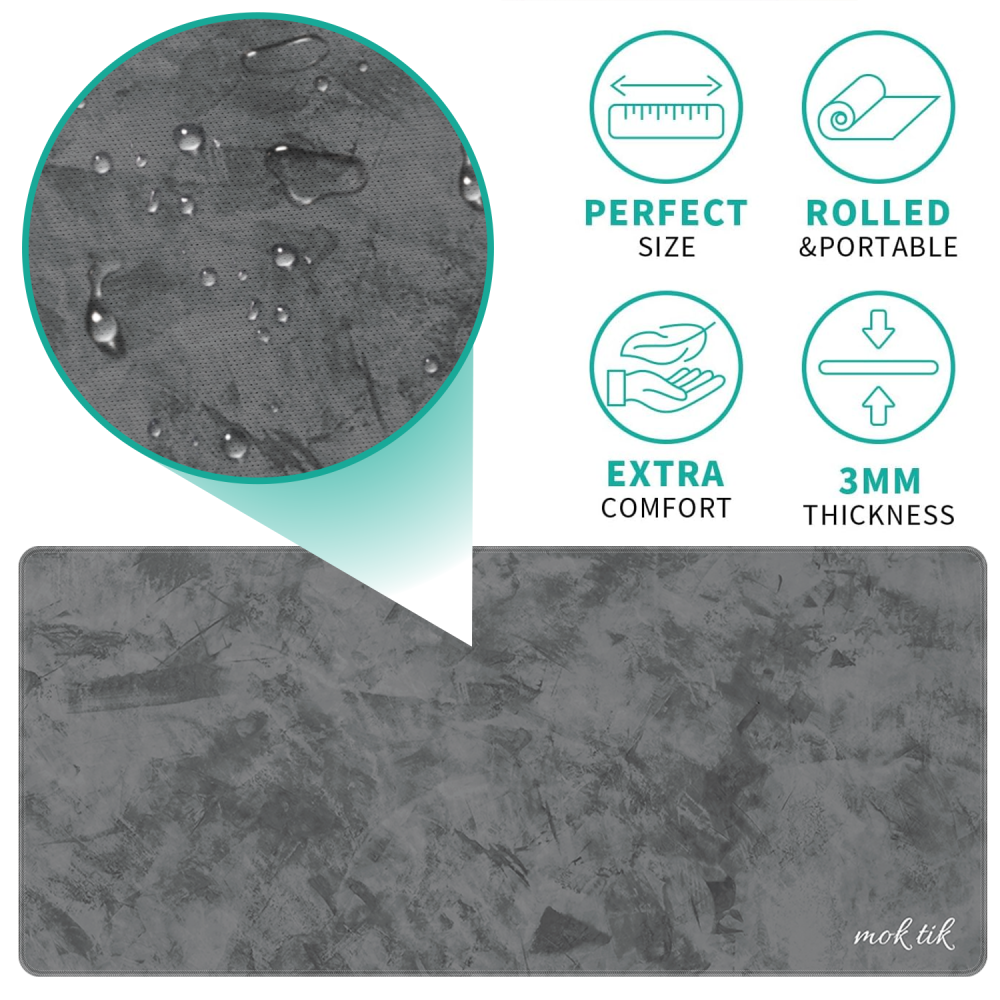 ماوس باد (Gray) للالعاب كبير الحجم مقاس 400 × 900 ملم مضاد للماء - مضاد للانزلاق.