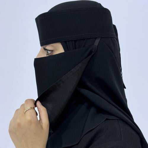 نقاب مقوى قصير مطاط طويل حرير