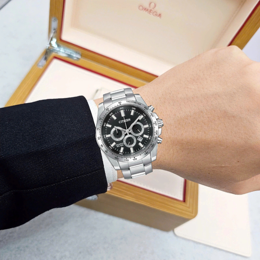 ساعة سيتيزن كرونوغراف كوارتز رجالية - AN8230-59E