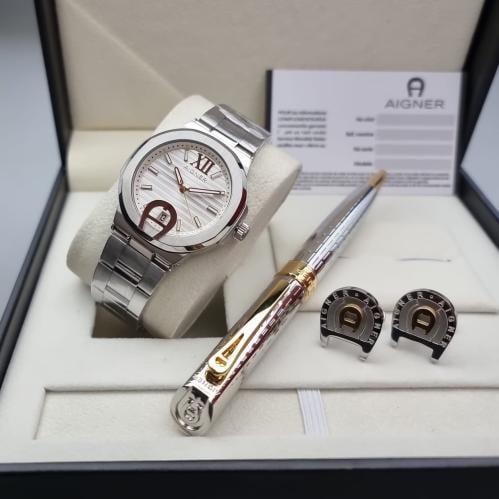 طقم رجالي ساعة قلم وكبك اقنر ساعة اقنر AIGNER