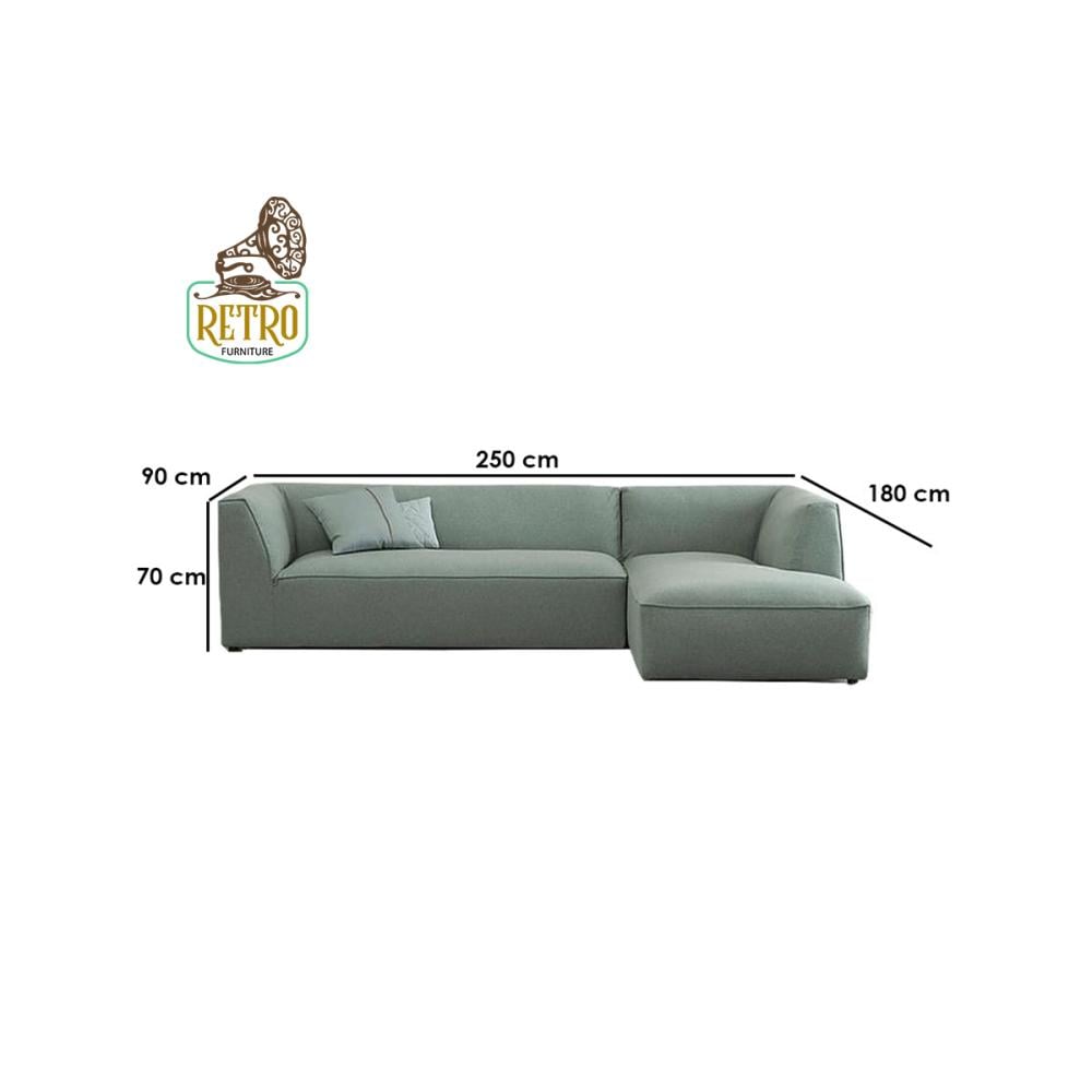 كنب زاوية  250 سم – أخضر فاتح