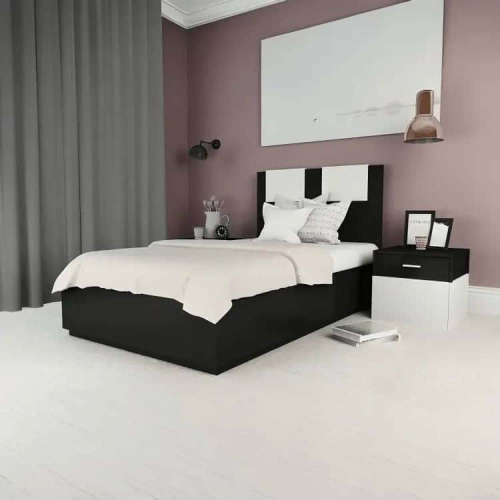 سرير مودرن 120 سم - أسود