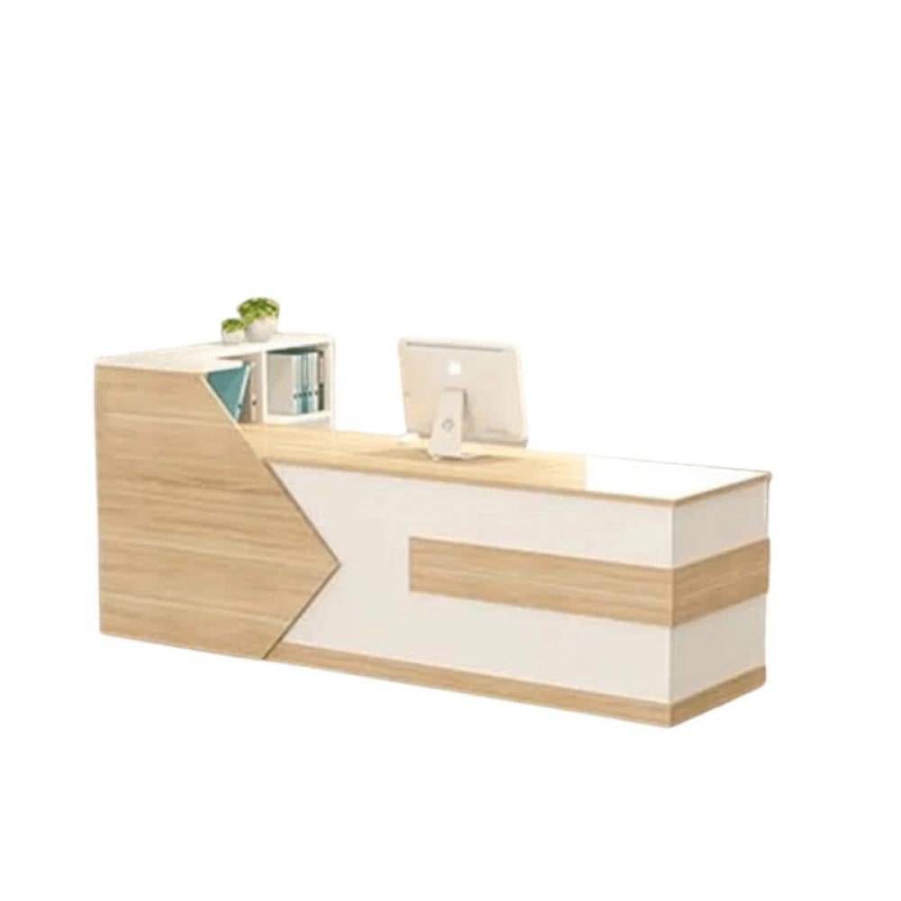 مكتب أستقبال 150سم–أبيض×خشبي
