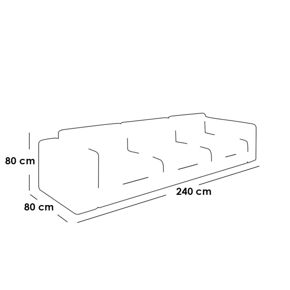 كنبة ثلاثية 240سم-أوف وايت