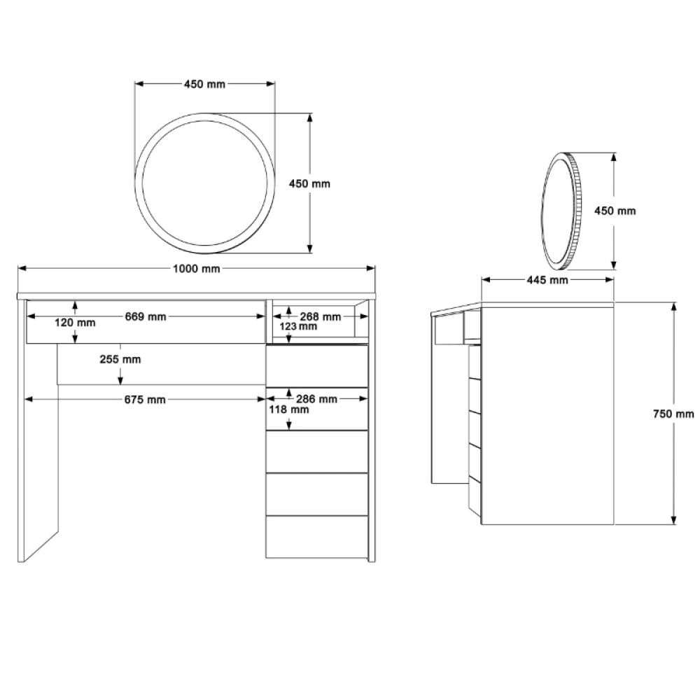تسريحة مودرن 100سم - أبيض