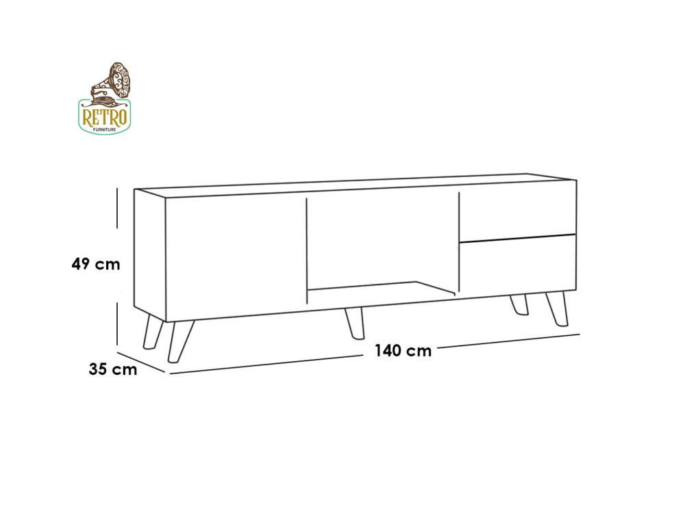 طاولة تلفاز 140 سم - بيج×أبيض