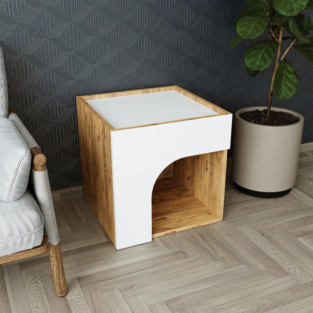 طاولة قهوة 50 سم - أبيض×بيج