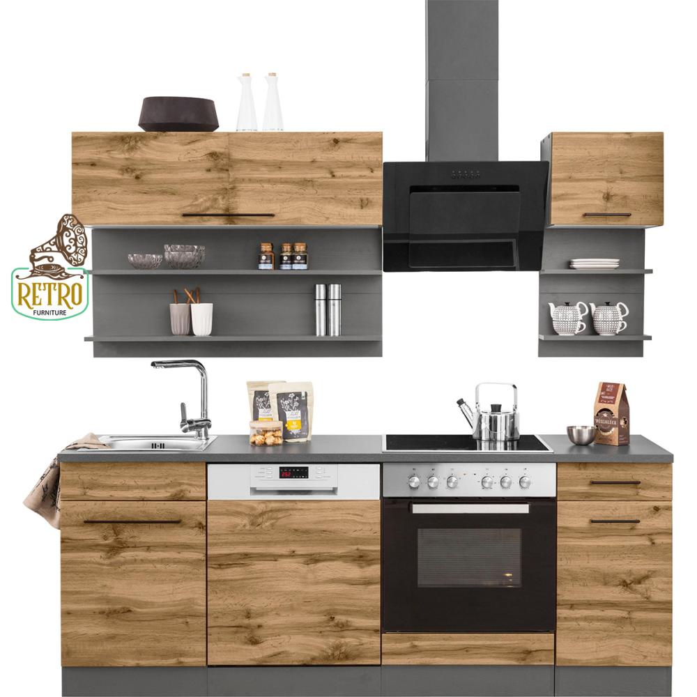 وحدة تخزين مطبخ- خشبي Xرمادي