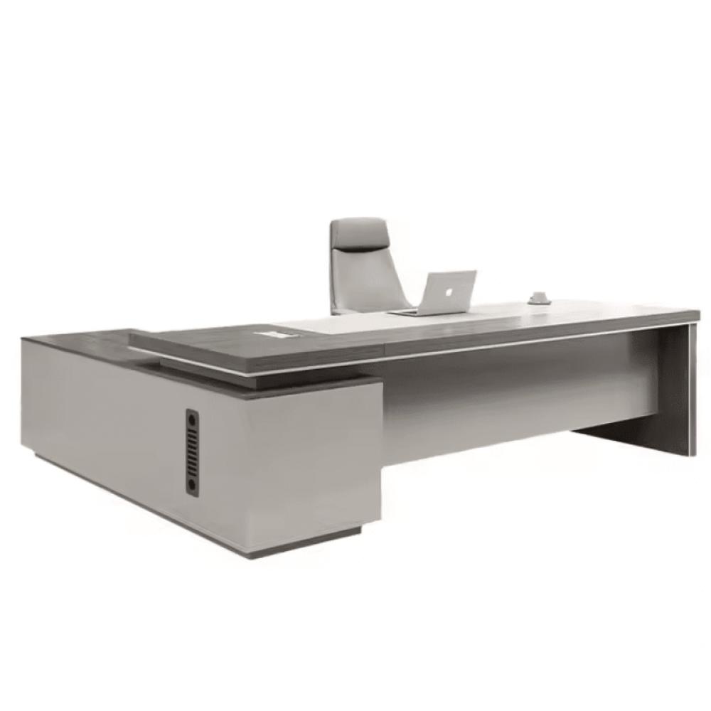 مكتب مودرن 200سم-اوف وايت×خشبي