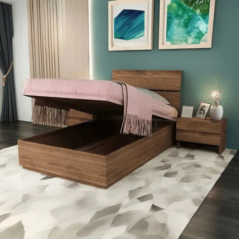 سرير مودرن 120 سم - خشبي
