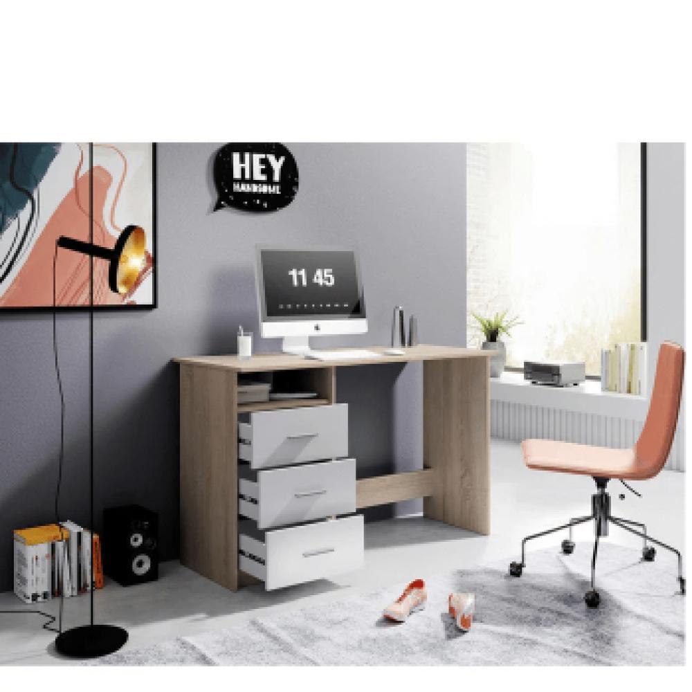 مكتب موظف 120سم–خشبي×أبيض