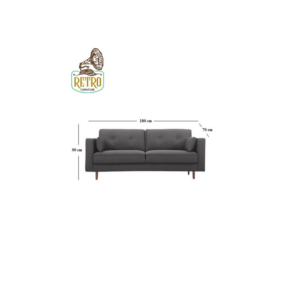 كنبة 2 مقعد  180 سم –  رمادي