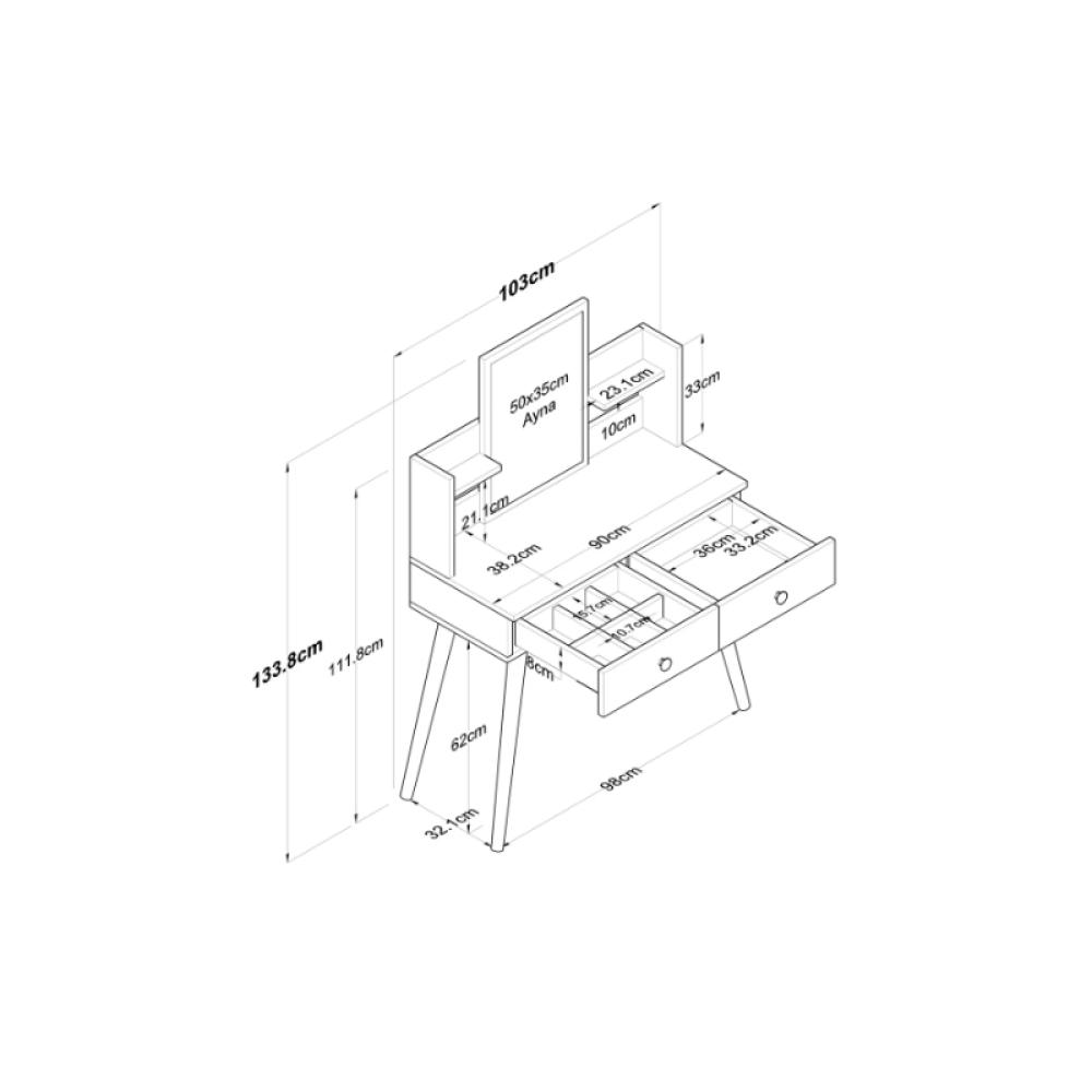 تسريحة مودرن 90سم - أبيض