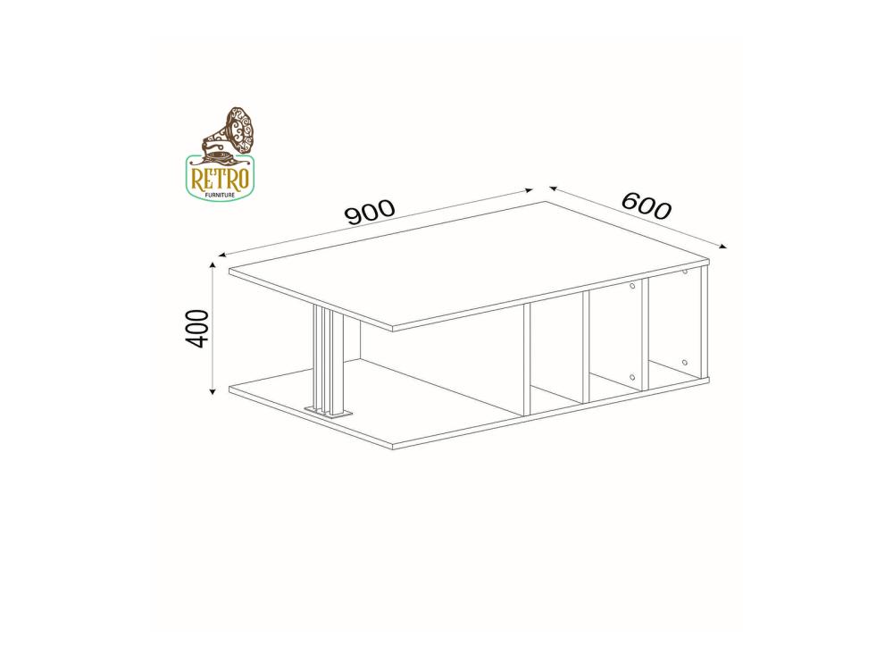 طاولة قهوة  90 سم - بني×أسود