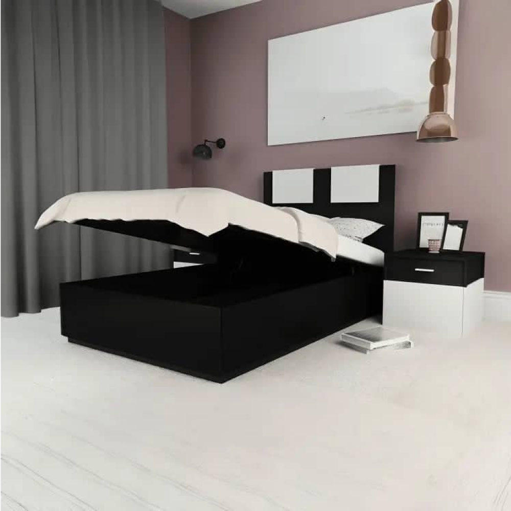 سرير مودرن 120 سم - أسود