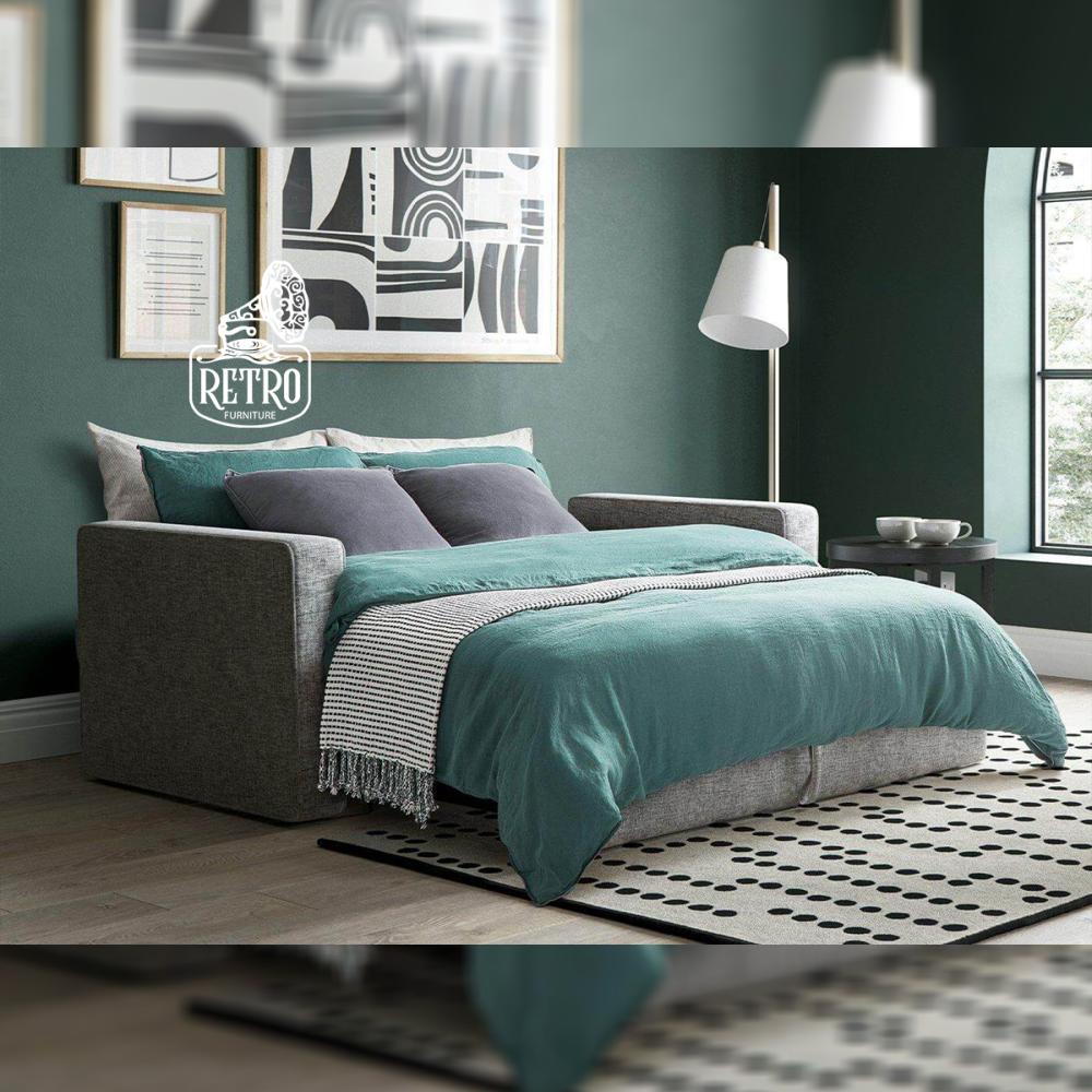 كنبة سرير رمادي قماش عالي الجودة ومصنوعة من خامات عالية الجودة